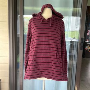 Motherhood Maternity Nursing striped hoodie sweater - size L